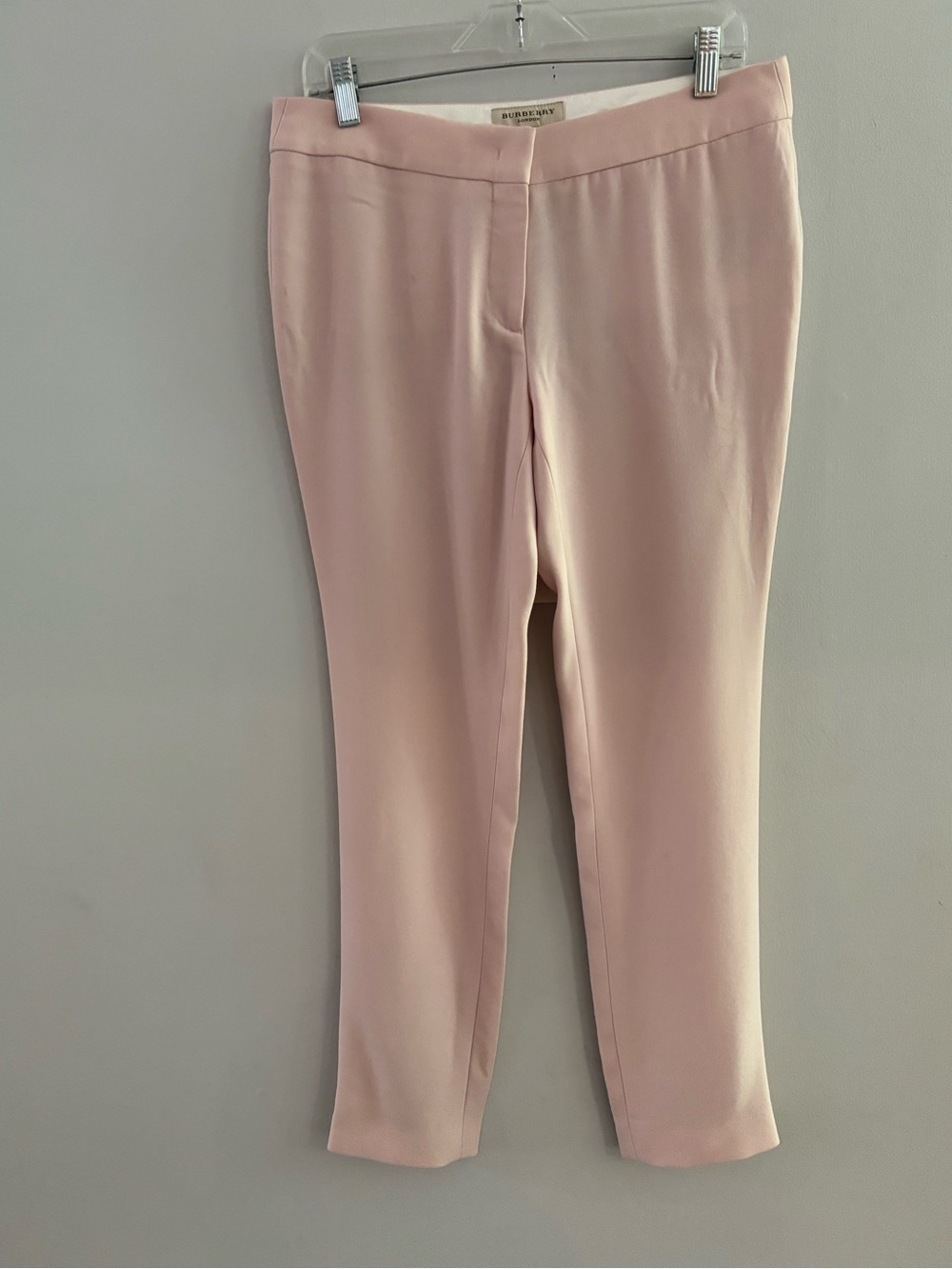 Burberry Blush Pink Tailored Trousers Tapered Ankle Dress Pants Luxury Size US 8